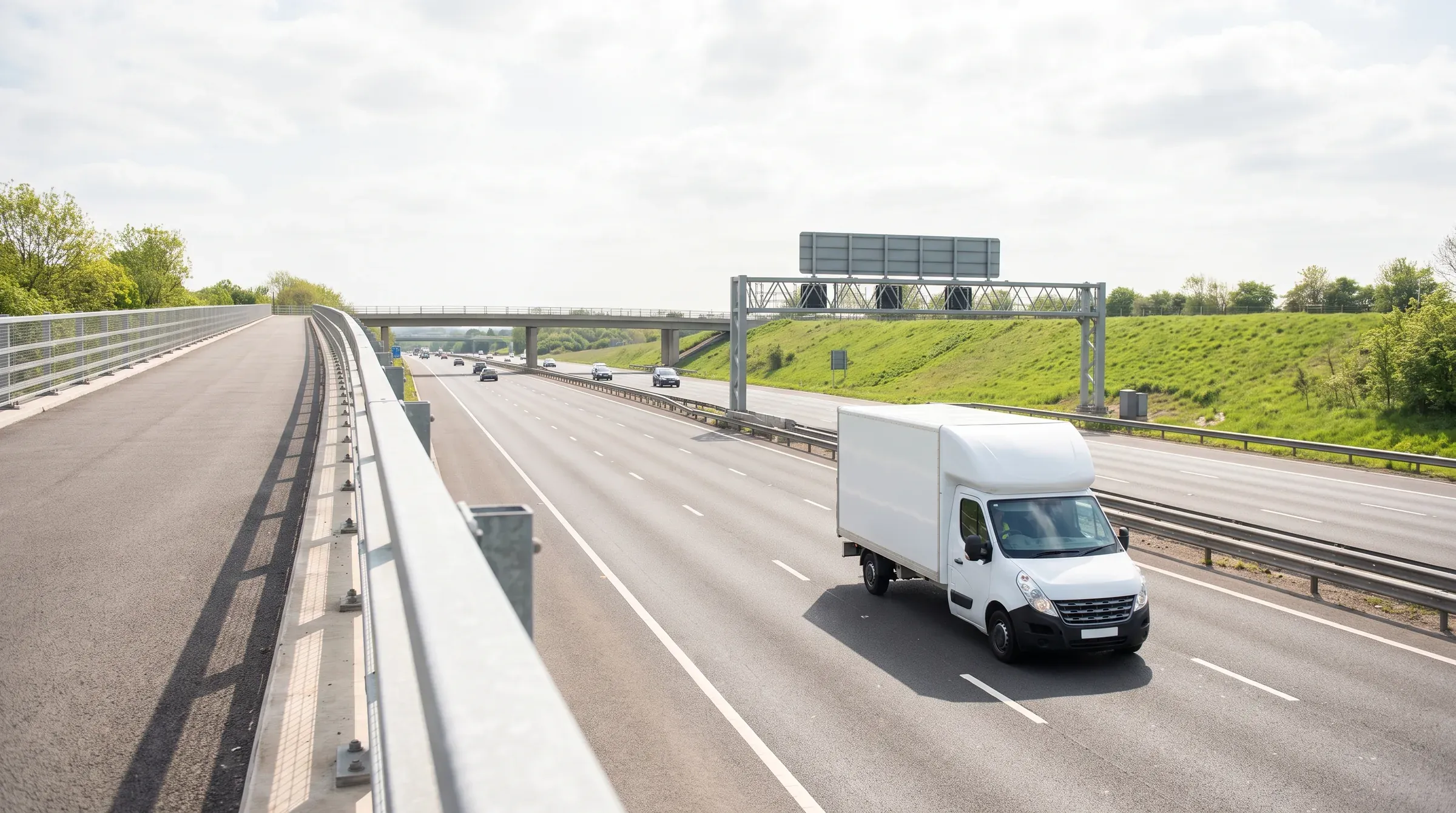 A removals van on the motorway