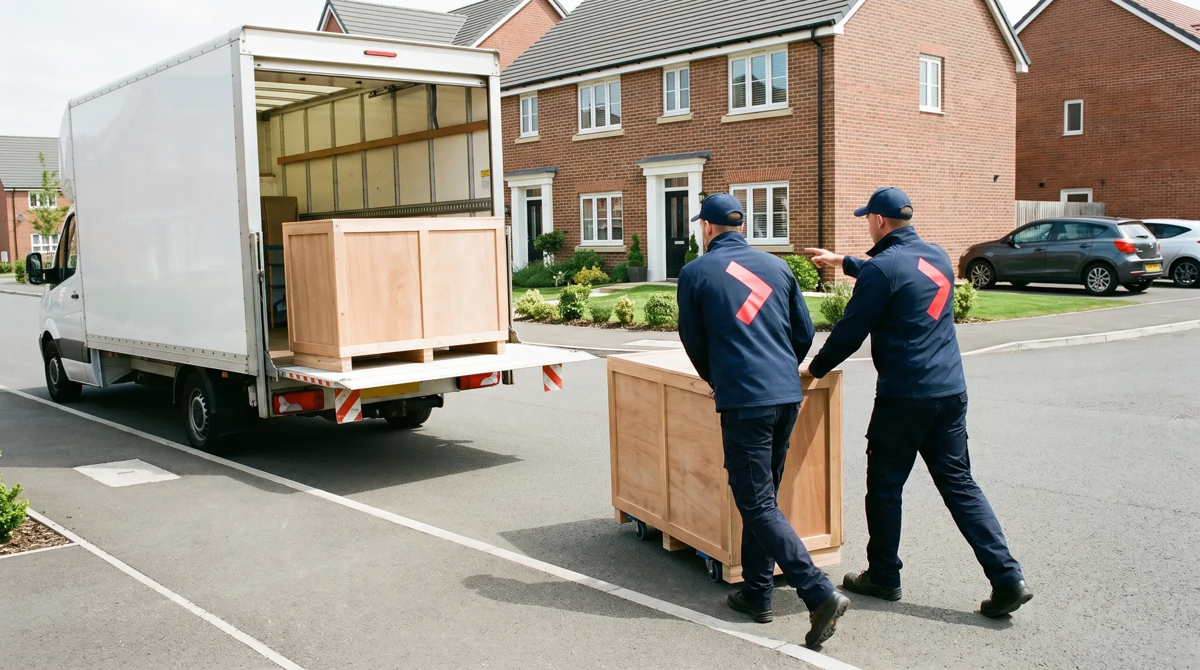 A home move being collected on moving day, ready for secure container storage