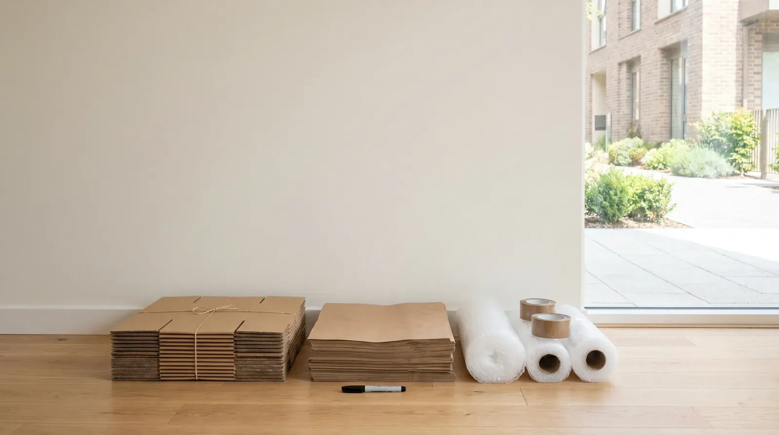A boxed materials kit ready for delivery