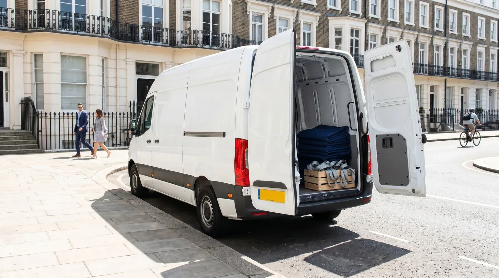A panel van arriving for a small move