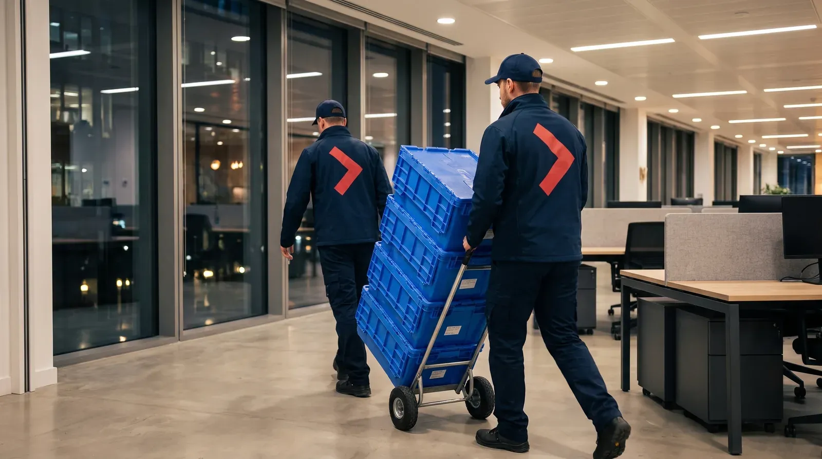 An office move in progress out of hours